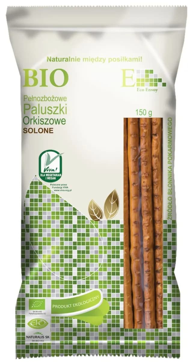 Envoy Paluszki Orkiszowe Pełnoziarniste Solone BIO 150 g - zdjęcie 1