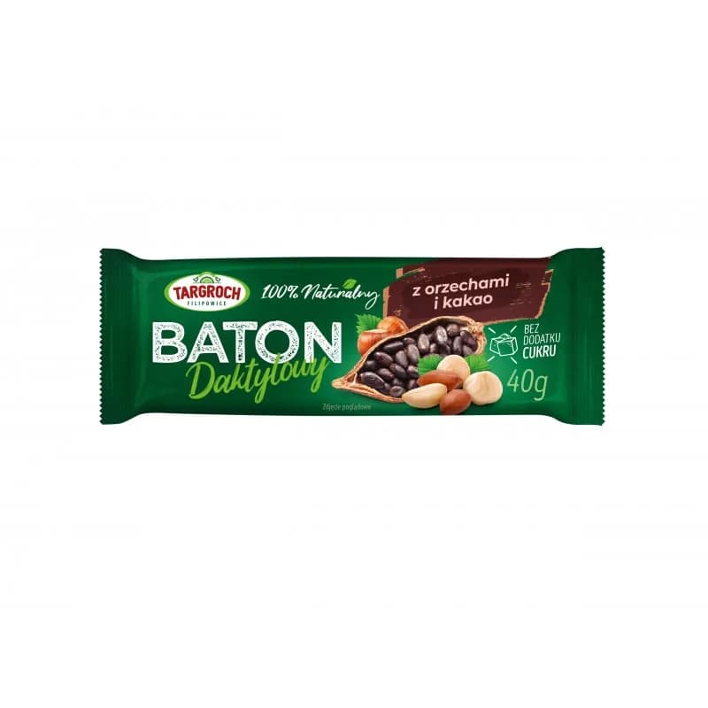 Targroch Baton daktylowy z orzechami i kakao 40 g - zdjęcie 1