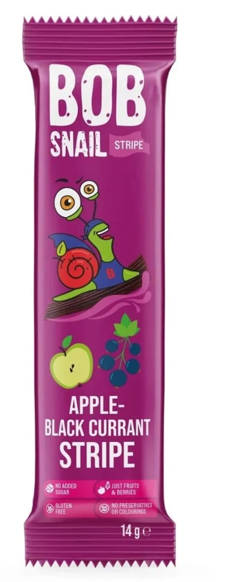 BOB SNAIL Przekąska jabłkowo - czarna porzeczka Stripe 14 g - zdjęcie 1