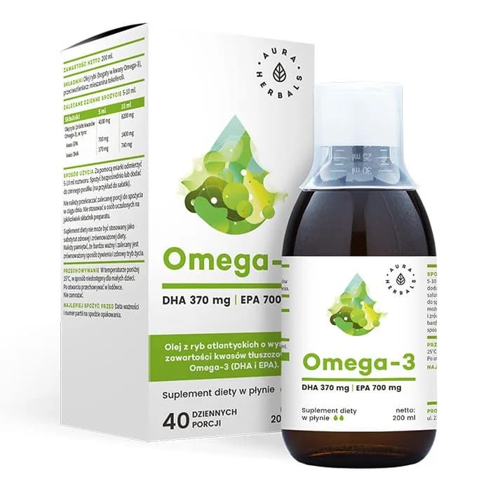 Aura Herbals Omega-3 DHA+ EPA 200 ml w płynie - zdjęcie 1