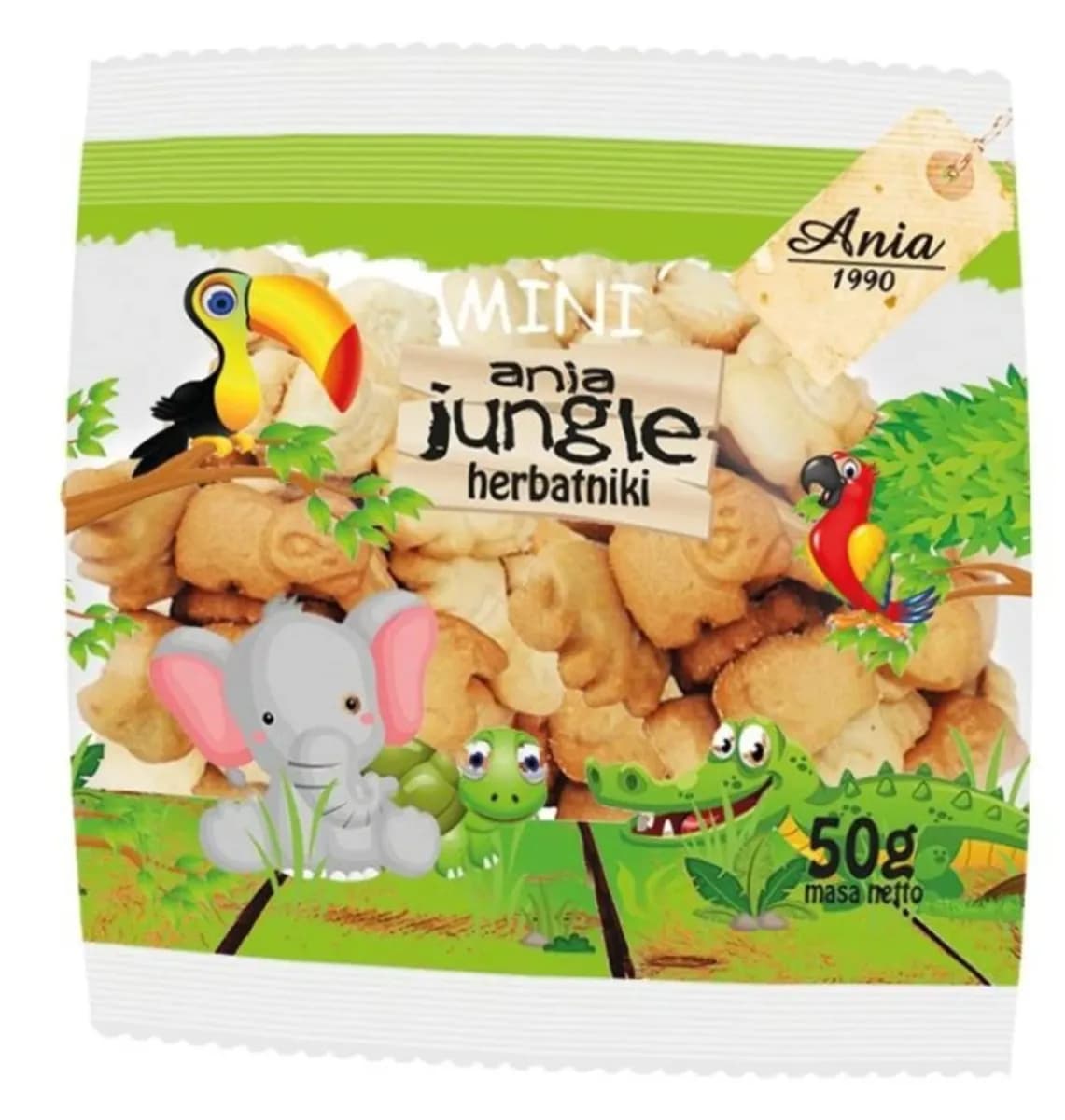 ANIA Herbatniki mini zoo bez cukru 50 g - zdjęcie 1