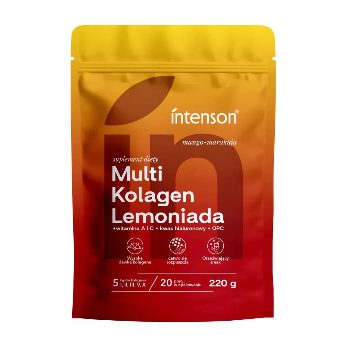 Intenson Multi Kolagen 220 g o smaku mango-marakuja - zdjęcie 1