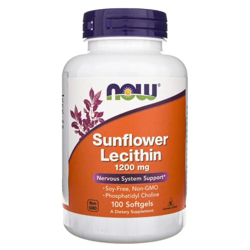 Now Foods Sunflower Lecithin (Lecytyna słonecznikowa) 100 kapsułek - zdjęcie 1