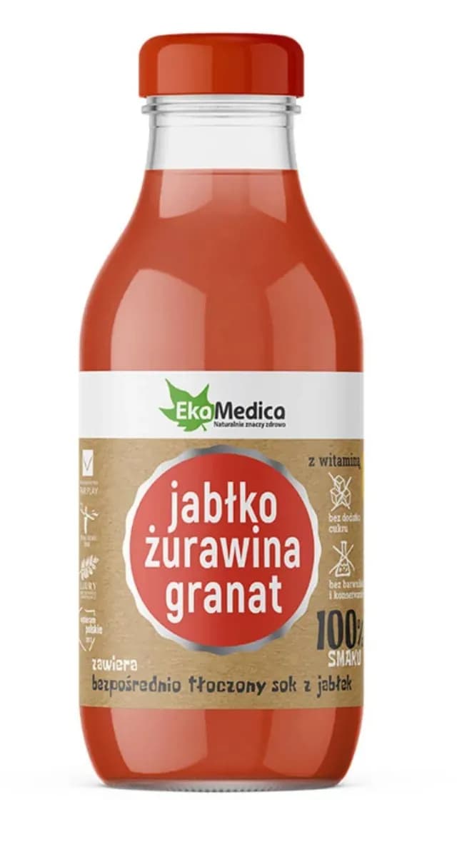 EkaMedica Sok jabłko żurawina granat 300 ml - zdjęcie 1
