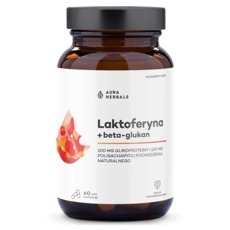 Aura Herbals Laktoferyna + beta-glukan 60 kapsułek - zdjęcie 1