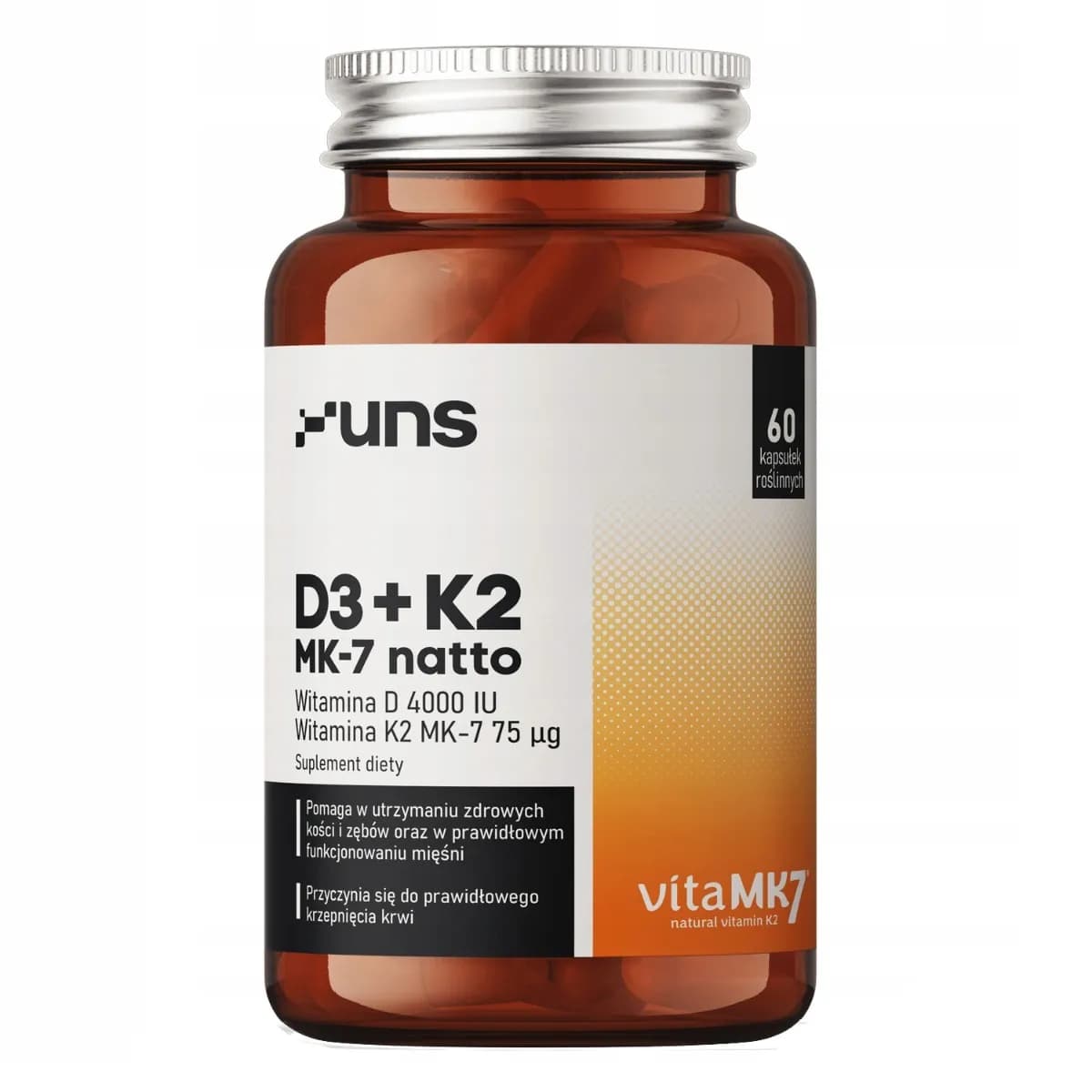 UNS Witamina D3+K2 MK-7 NATTO 60 vege kapsułek - zdjęcie 1