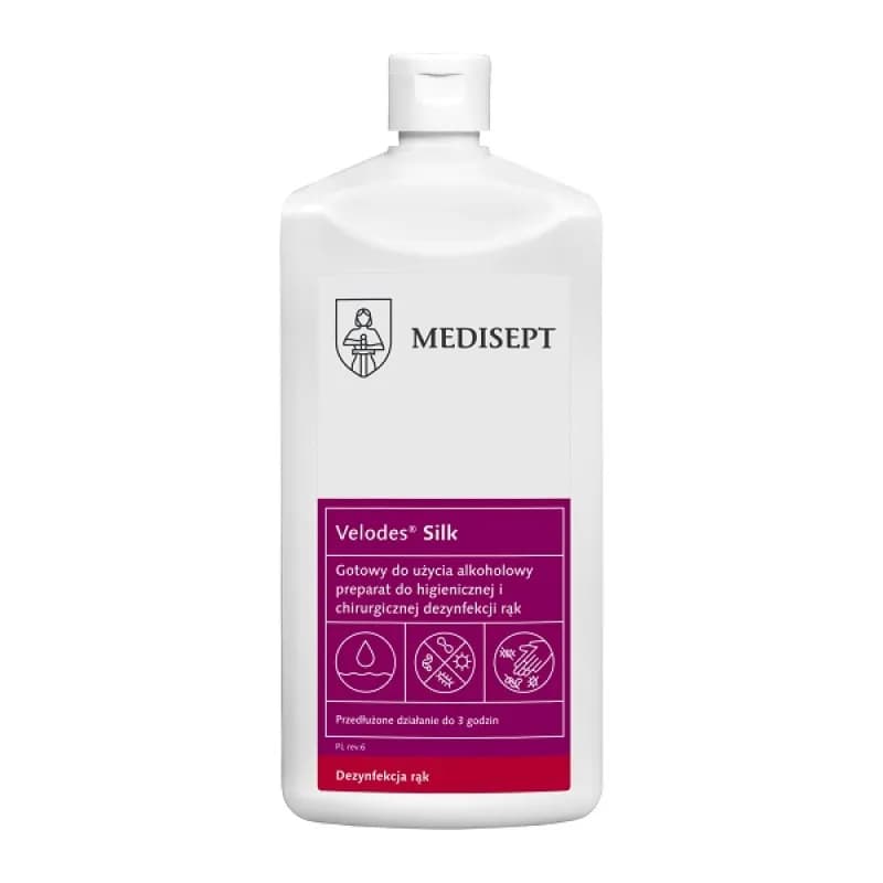 Medisept Velodes Silk płyn higieniczna i chirurgiczna dezynfekcja rąk 500ml - zdjęcie 1