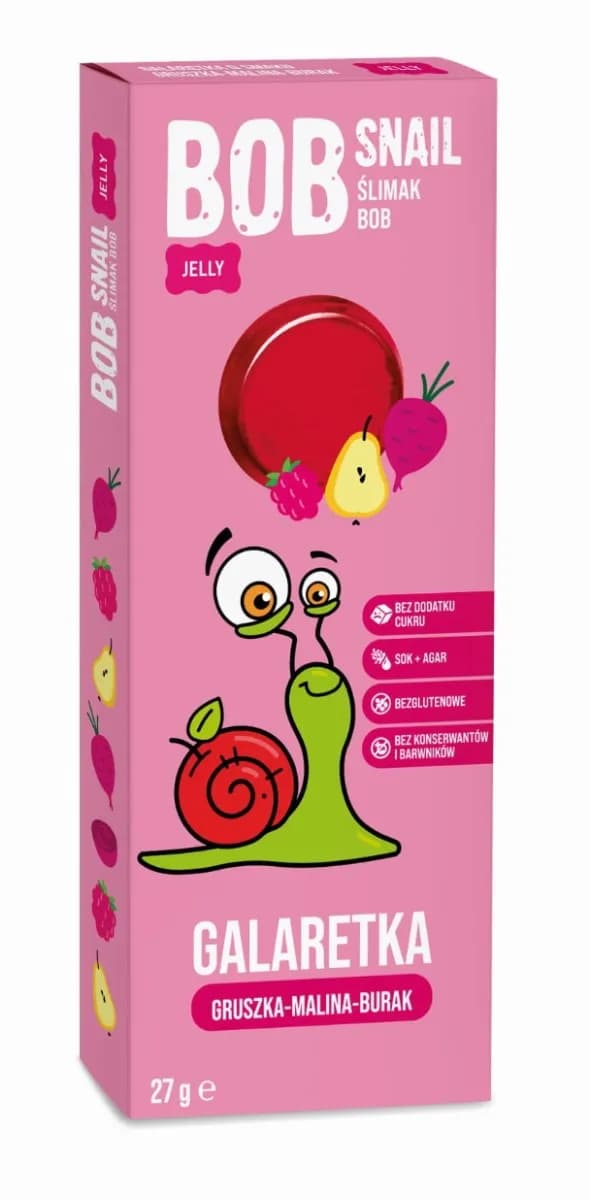 BOB SNAIL Przekąska galaretka gruszka malina burak 27 g - zdjęcie 1