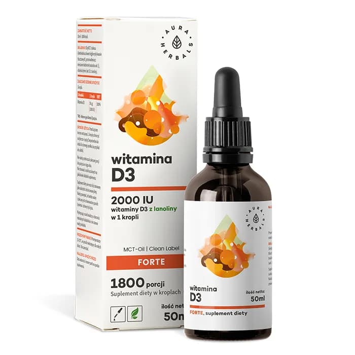 Aura Herbals Witamina D3 Forte 2000IU w oleju MCT 50 ml w kroplach - zdjęcie 1