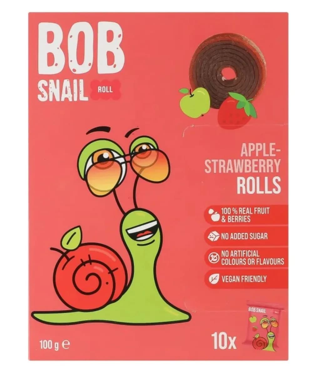 BOB SNAIL Przekąska jabłko - truskawka 100gr - zdjęcie 1