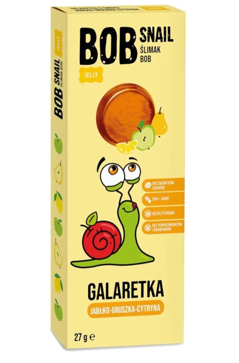 BOB SNAIL Przekąska galaretka jabłko gruszka cytryna 27 g - zdjęcie 1
