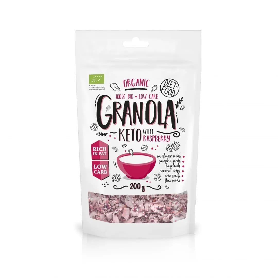 Diet Food Granola Keto z maliną Bio 200g - zdjęcie 1