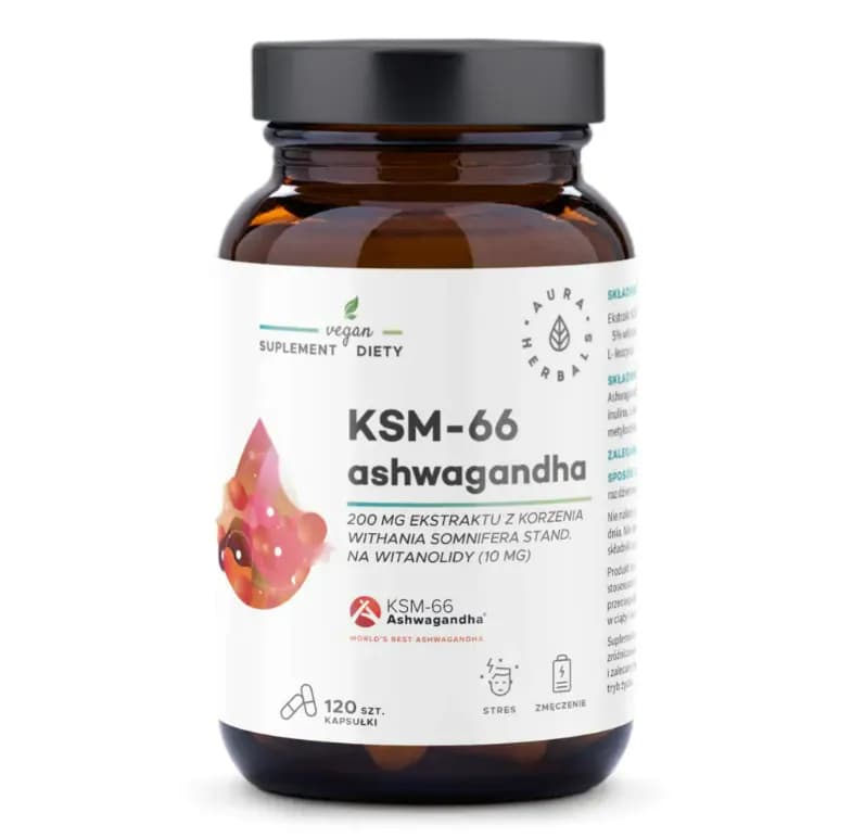 Aura Herbals Ashwagandha KSM-66 200 mg 120 kapsułek - zdjęcie 1