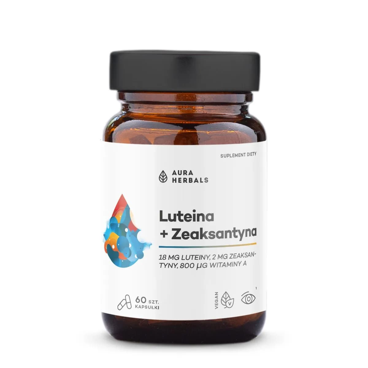 Aura Herbals Luteina + Zeaksantyna + Witamina A 60 kapsułek - zdjęcie 1