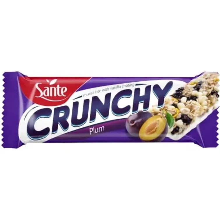 Sante Baton Crunchy Śliwkowy w polewie waniliowej 40g - zdjęcie 1