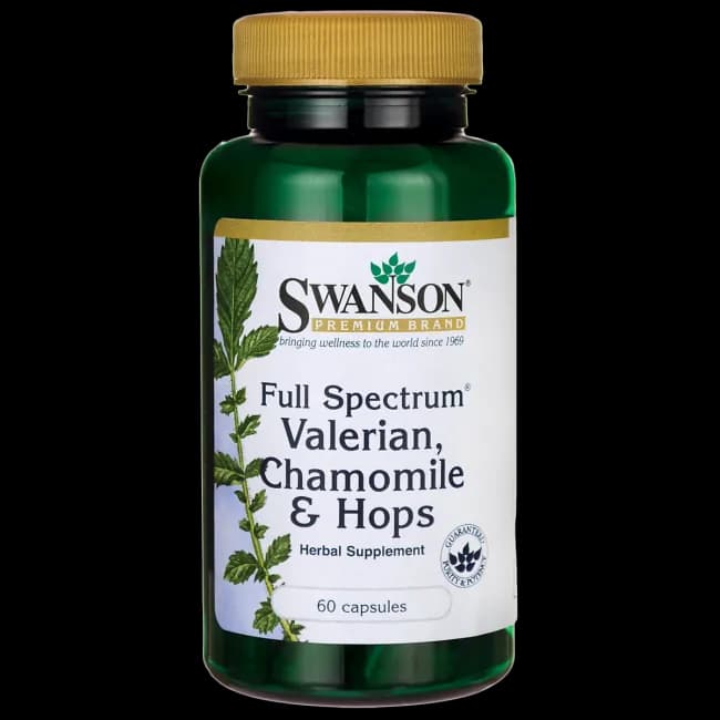 Swanson Full Spectrum Waleriana Rumianek i Chmiel 60 kapsułek - zdjęcie 1