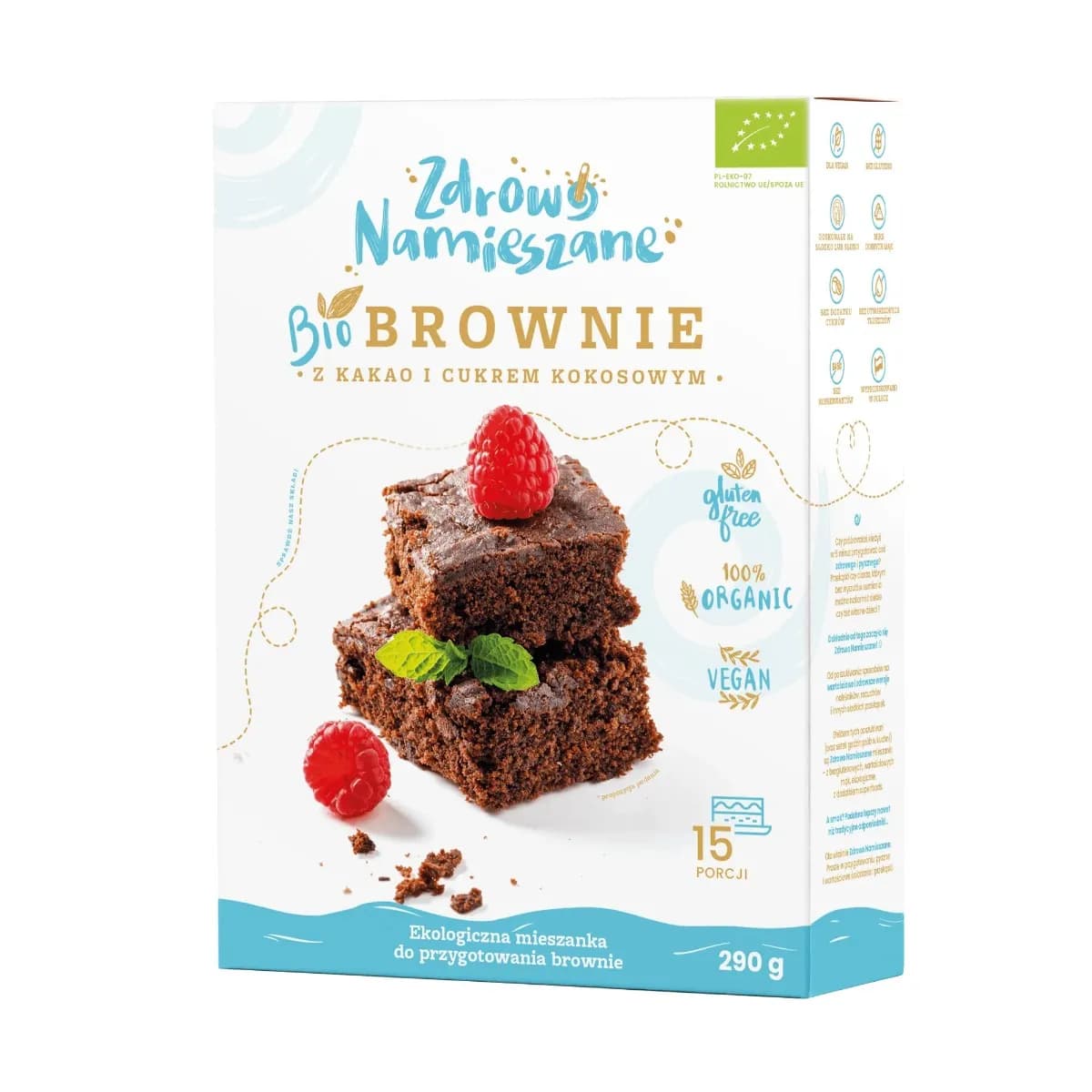 ZDROWO NAMIESZANE Mieszanka do wypieku brownie kakao cukier kokosowy 290 g - zdjęcie 1