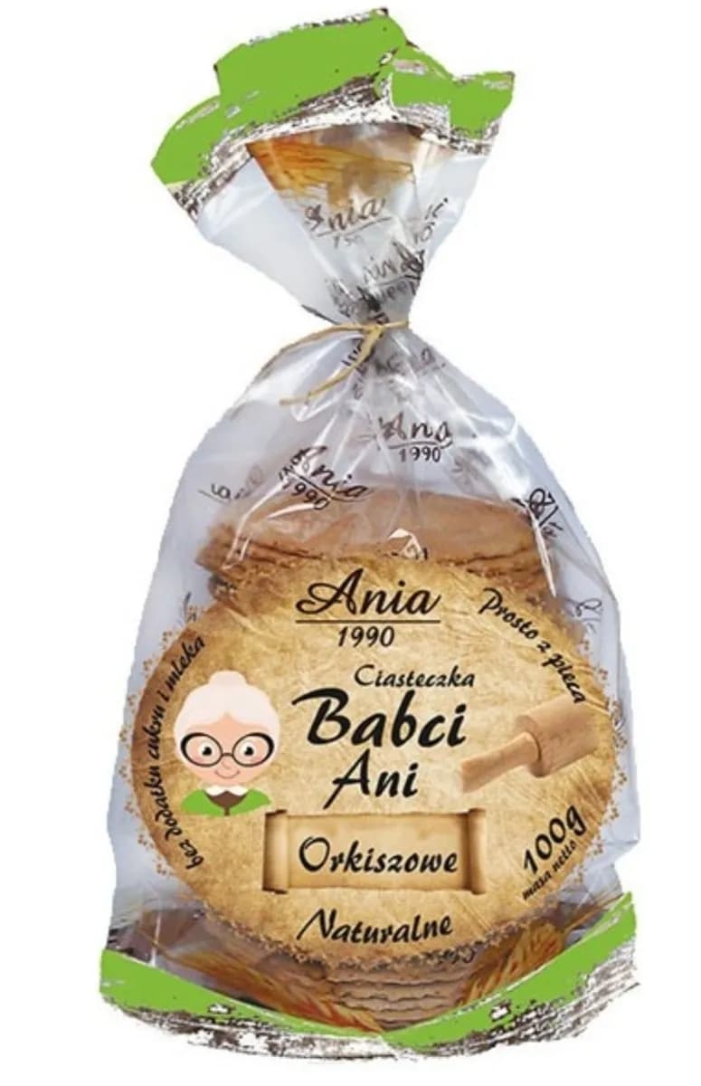 ANIA Ciasteczka babci Ani orkiszowe bez cukru 100 g - zdjęcie 1