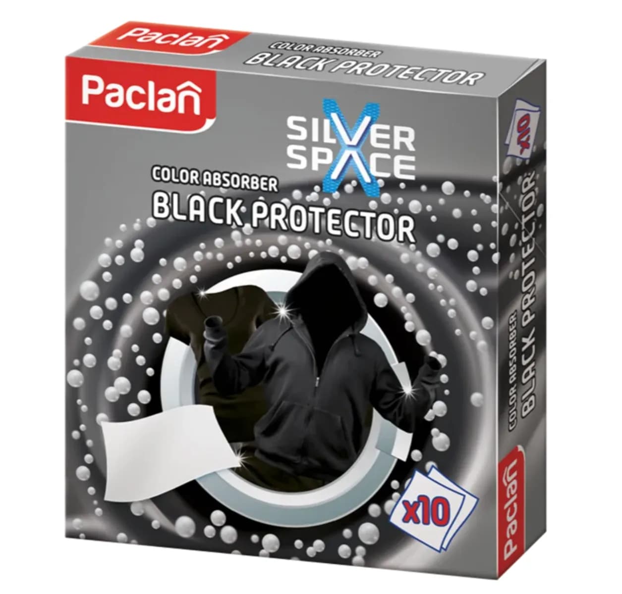 Paclan Silver Space Color Absorber chusteczki do prania czarne 10 sztuk - zdjęcie 1