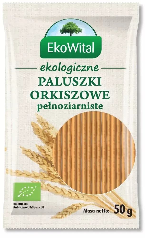 EKOWITAL Paluszki orkiszowe pełnoziarniste BIO 50 g - zdjęcie 1