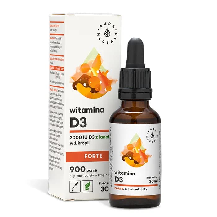Aura Herbals Witamina D3 Forte 2000IU 30 ml w kroplach - zdjęcie 1