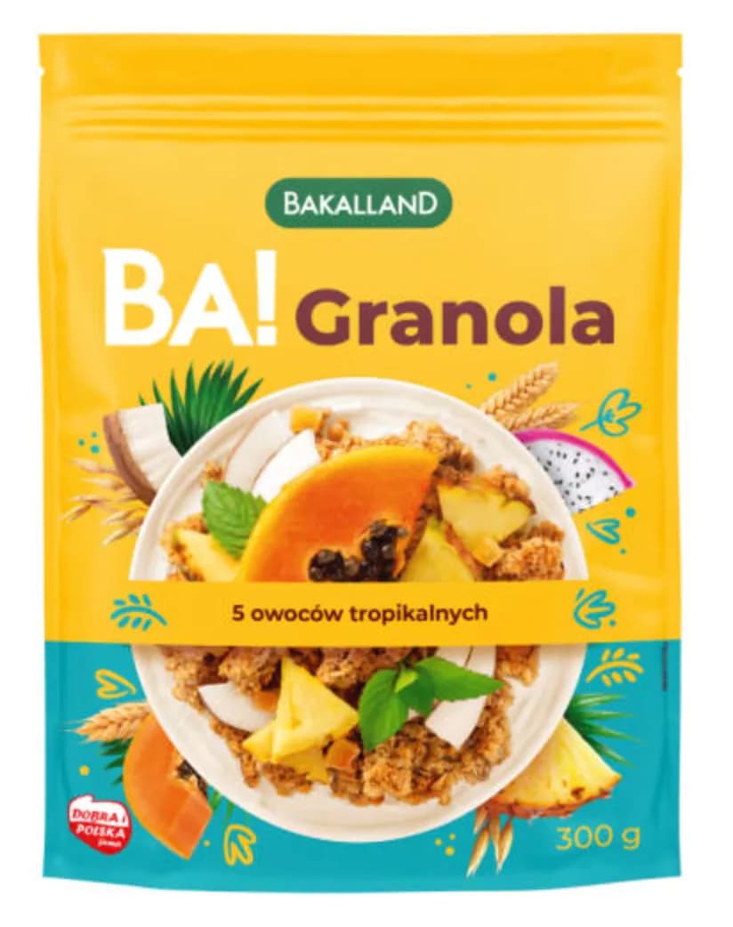 Bakalland BA! Granola 5 owoców tropikalnych 300 g - zdjęcie 1