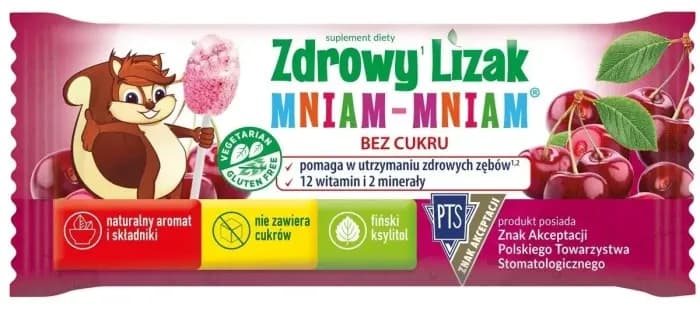 Mniam Mniam Starpharma Lizak Musująca Wiśnia Bezglutenowy 6 g - zdjęcie 1