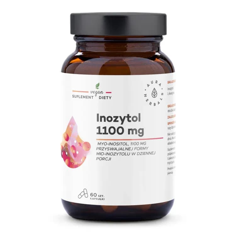 Aura Herbals Inozytol 1100 mg Myo-Inositol 60 kapsułek - zdjęcie 1