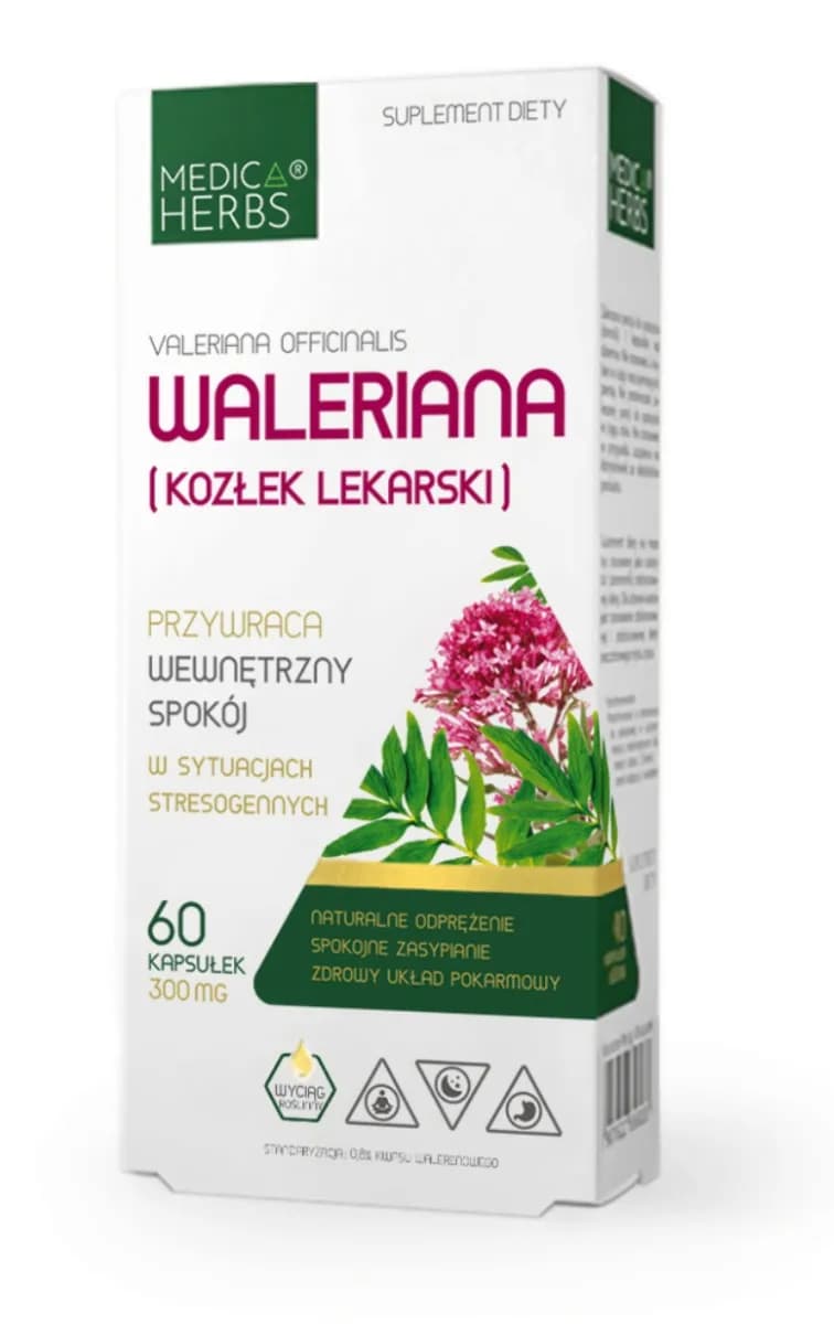 Medica Herbs Waleriana (Kozłek Lekarski) 300 mg 60 Kapsułek - zdjęcie 1