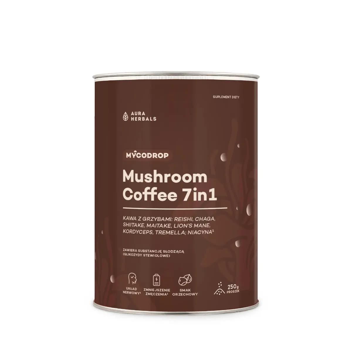 Aura Herbals Mycodrop kawa z grzybami mushroom coffee 7 in 1 proszek 250 g - zdjęcie 1