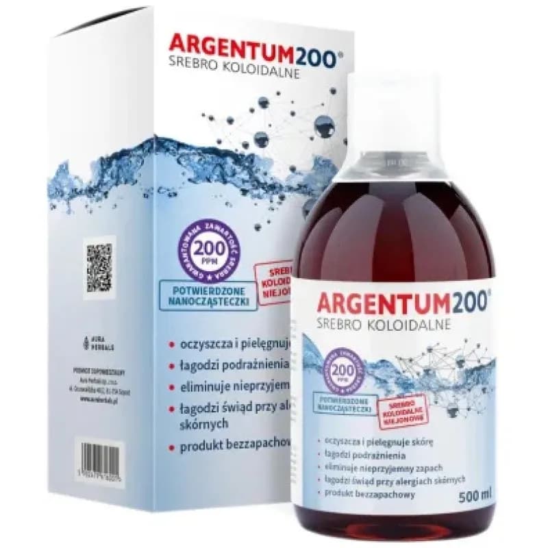 Aura Herbals Srebro Koloidalne 200 ppm Argentum200 tonik 500 ml - zdjęcie 1