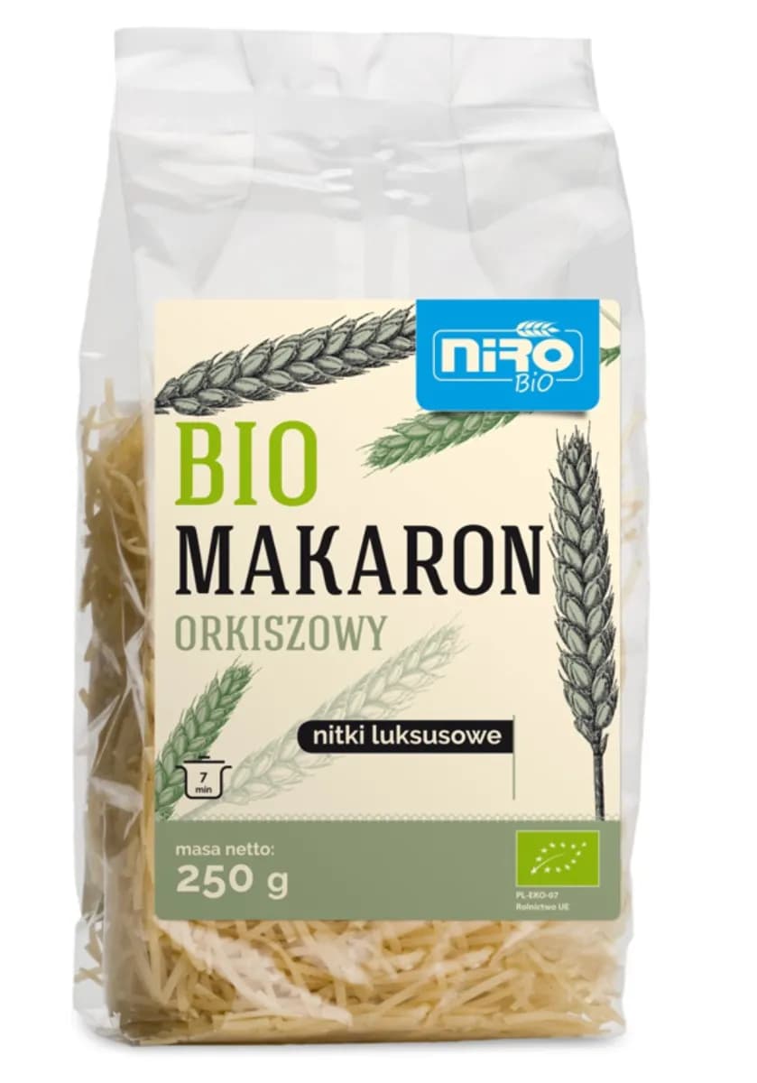 Niro Makaron Orkiszowy Nitki Luksusowe BIO 250 g - zdjęcie 1