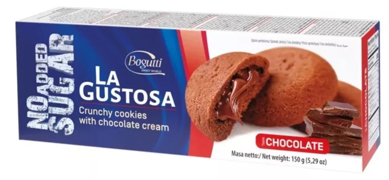 BOGUTTI Kruche ciasteczka z kremem czekoladowym bez cukru 150g - zdjęcie 1