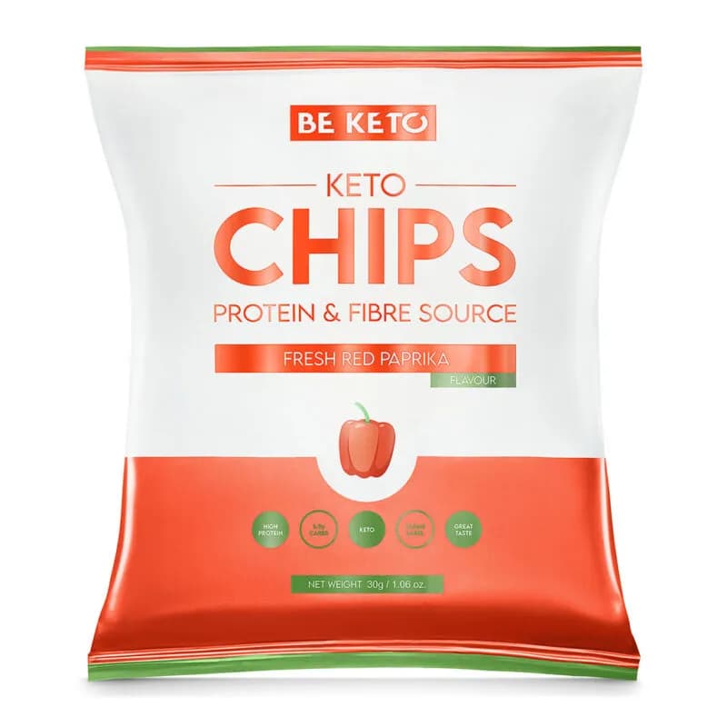 BeKeto Keto Chipsy - Świeża Czerwona Papryka 30g - zdjęcie 1