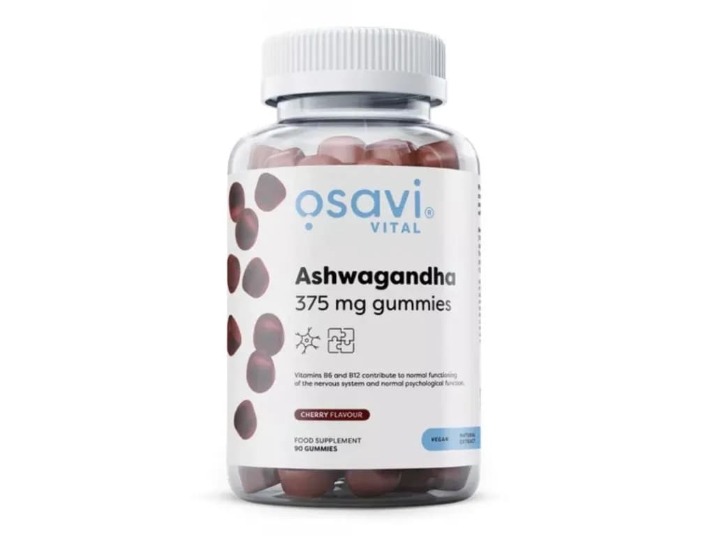 Osavi Ashwagandha 375 mg 90 żelków o smaku wiśniowym - zdjęcie 1