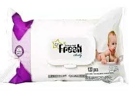 Fresh Baby Chusteczki nawilżane Jumbo pack z klipsem 120 sztuk - zdjęcie 1