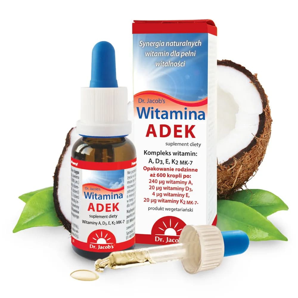 Dr. Jacob's ADEK witamina A D3 E K2 MK-7 w kroplach 20 ml - zdjęcie 1