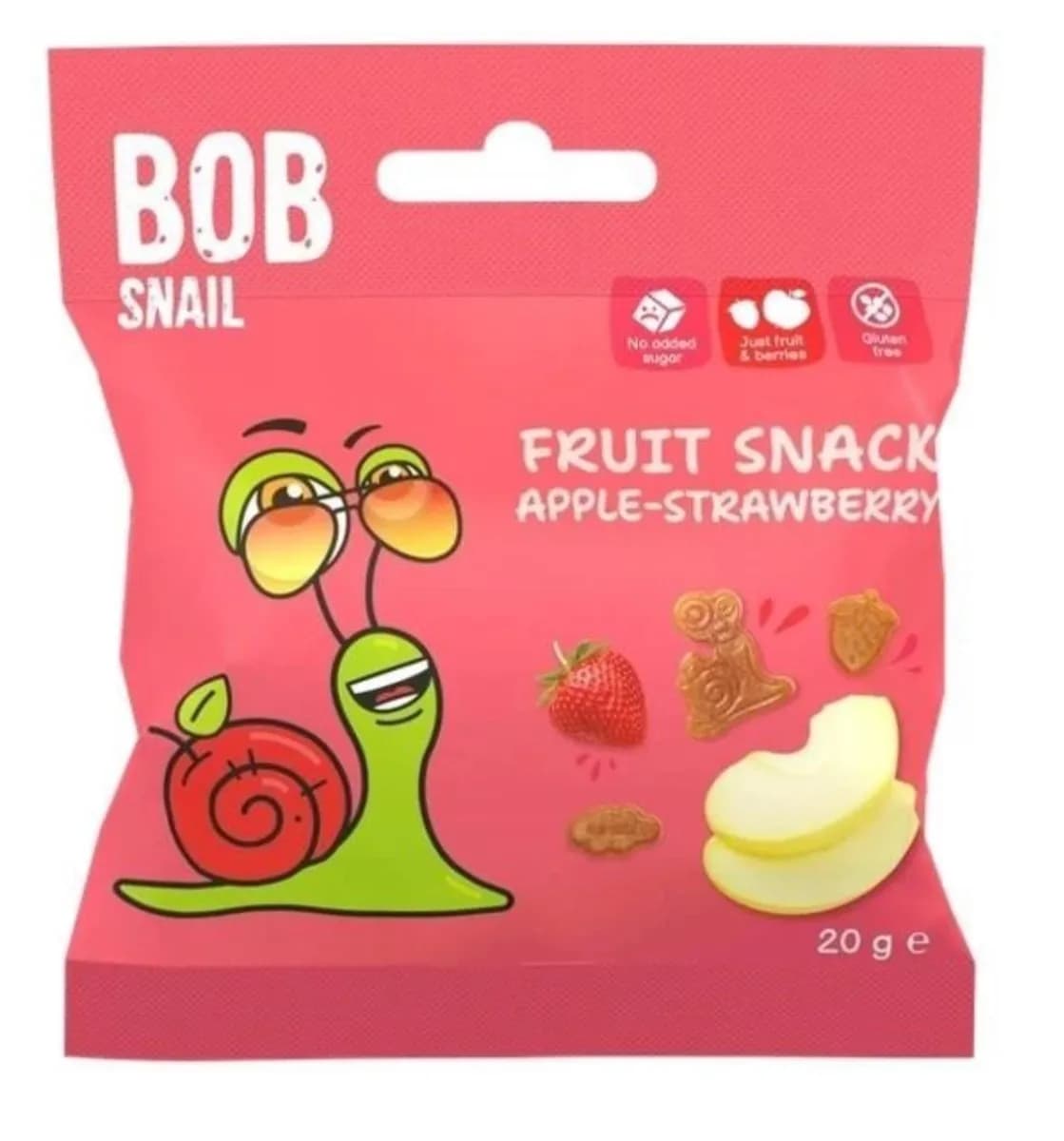 BOB SNAIL Przekąska jabłko truskawka 20 g - zdjęcie 1