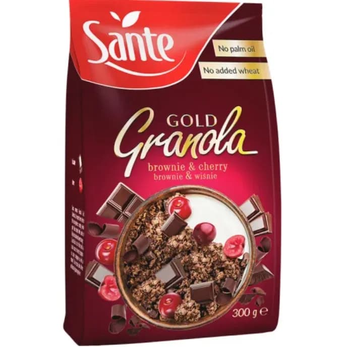 Sante Granola Gold Brownie Wiśnia 300g - zdjęcie 1