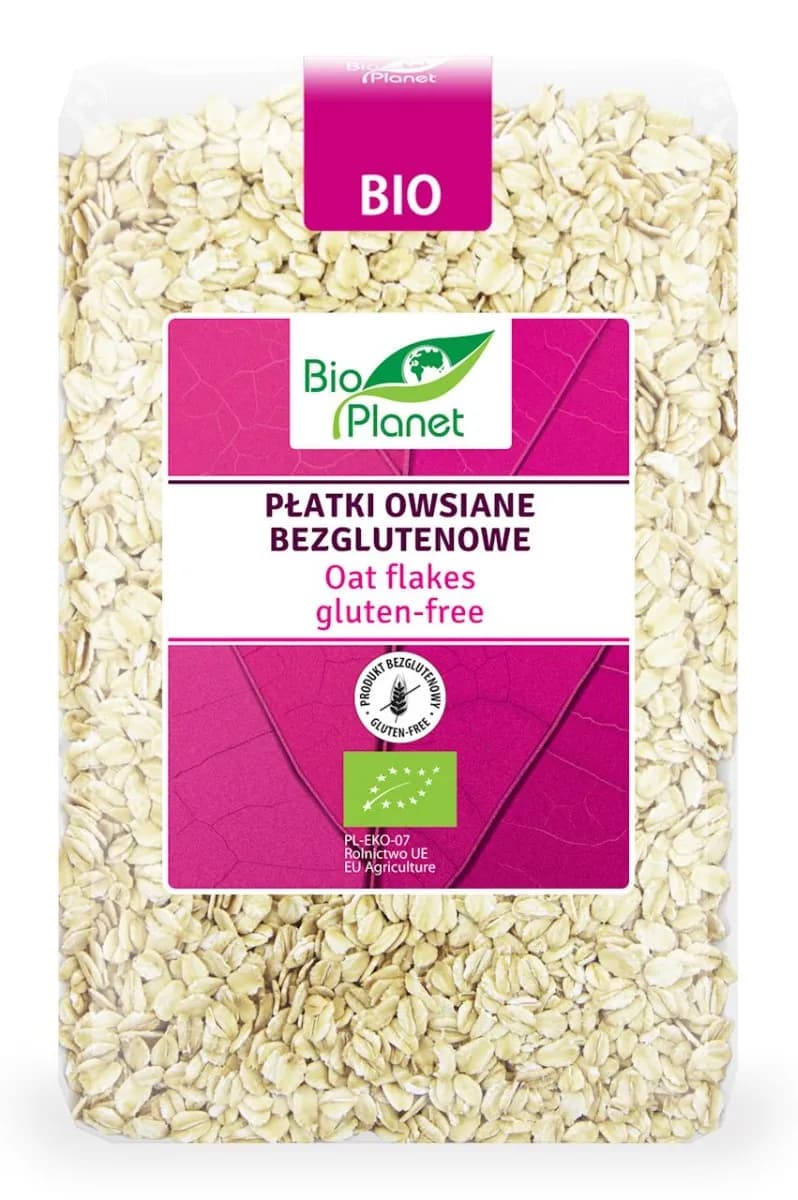 Bio Planet Płatki Owsiane Bezglutenowe BIO 1 kg - zdjęcie 1