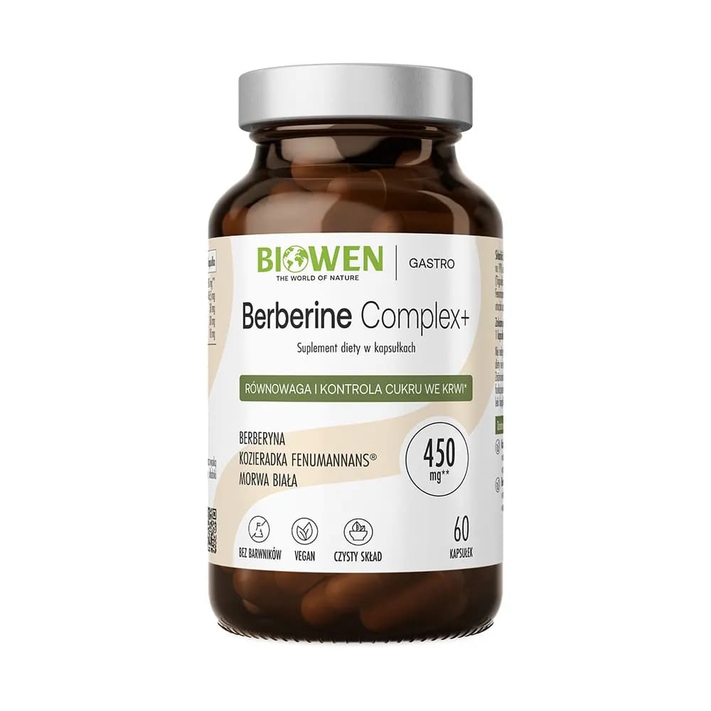 Biowen Berberine Complex+ 510 mg berberyna morwa biała kozieradka 60 kapsułek - zdjęcie 1