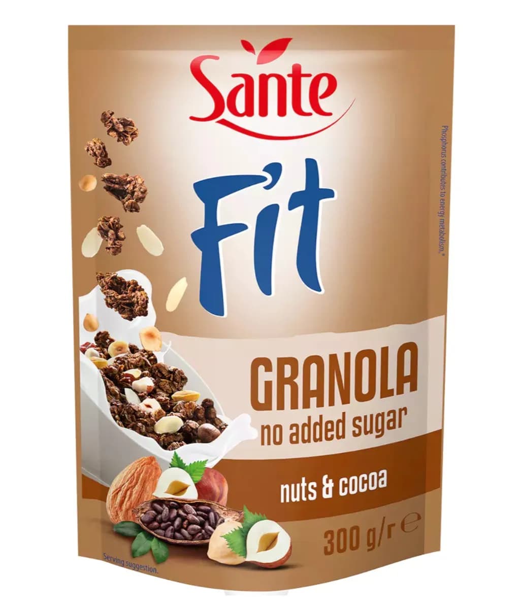 Sante Fit Granola Orzechy Kakao Bez Dodatku Cukru 300 g - zdjęcie 1