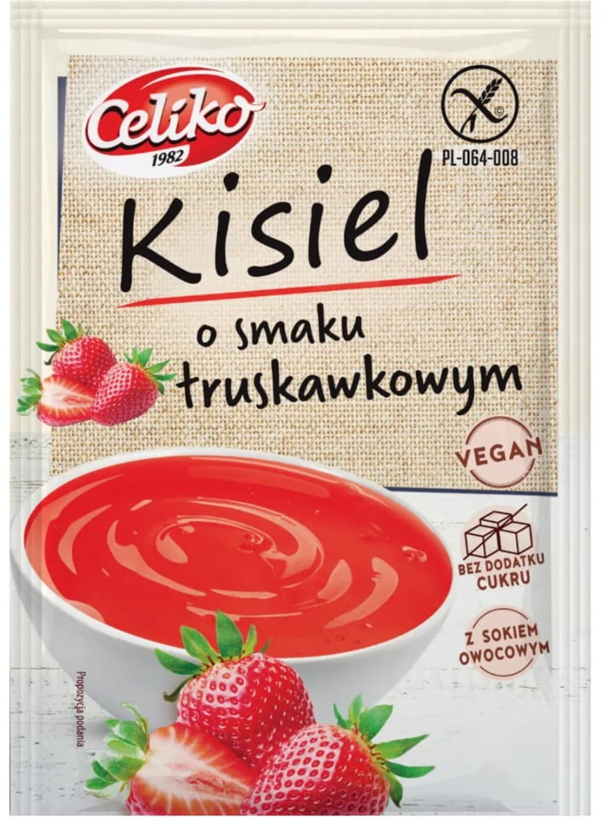 Celiko Kisiel O Smaku Truskawkowym Bez Dodatku Cukru Bezglutenowy 40 g - zdjęcie 1