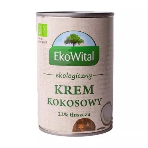EKOWITAL Krem kokosowy 22% tłuszczu (mleczko kokosowe) BIO 400 ml - zdjęcie 1