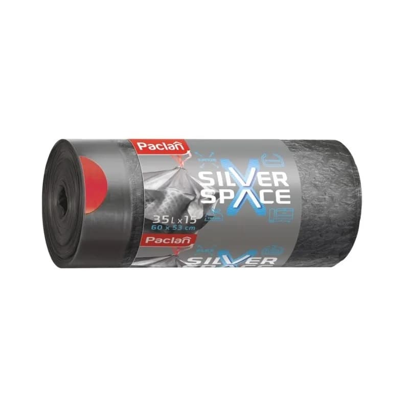 Paclan Silver Space worki na śmieci 35L 15 sztuk - zdjęcie 1
