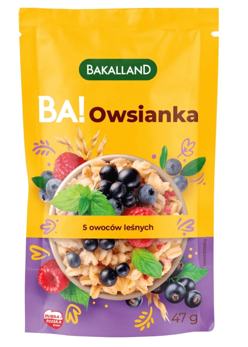 Bakalland Ba! Owsianka z 5 owocami leśnymi 47 g - zdjęcie 1