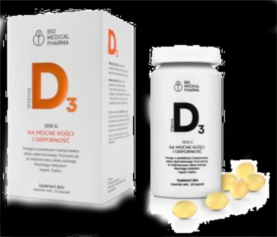 Bio Medical Pharma Witamina D3 2000 iu 120 kapsułek - zdjęcie 1