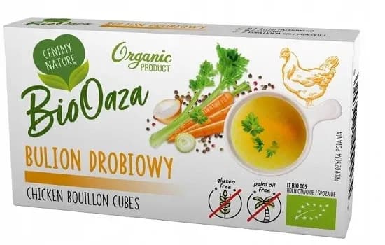 Biooaza Bulion Kostki Drobiowe Bez Dodatku Cukrów Bezglutenowe BIO 66 g - zdjęcie 1
