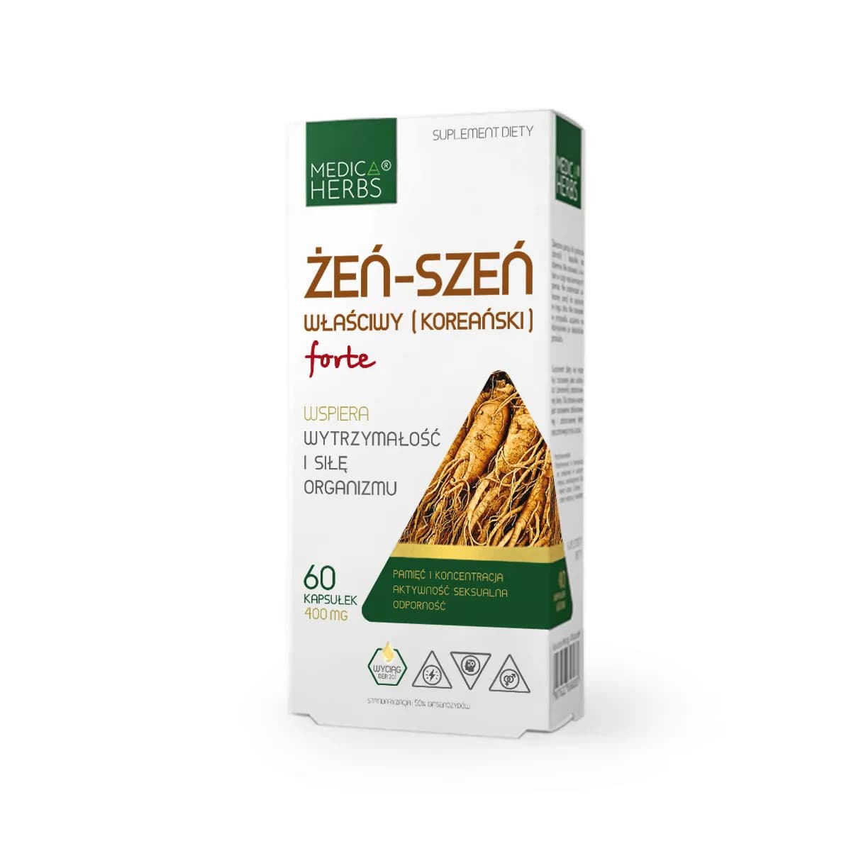 Medica Herbs Żeń-szeń właściwy (Koreański) Forte 60 kapsułek - zdjęcie 1