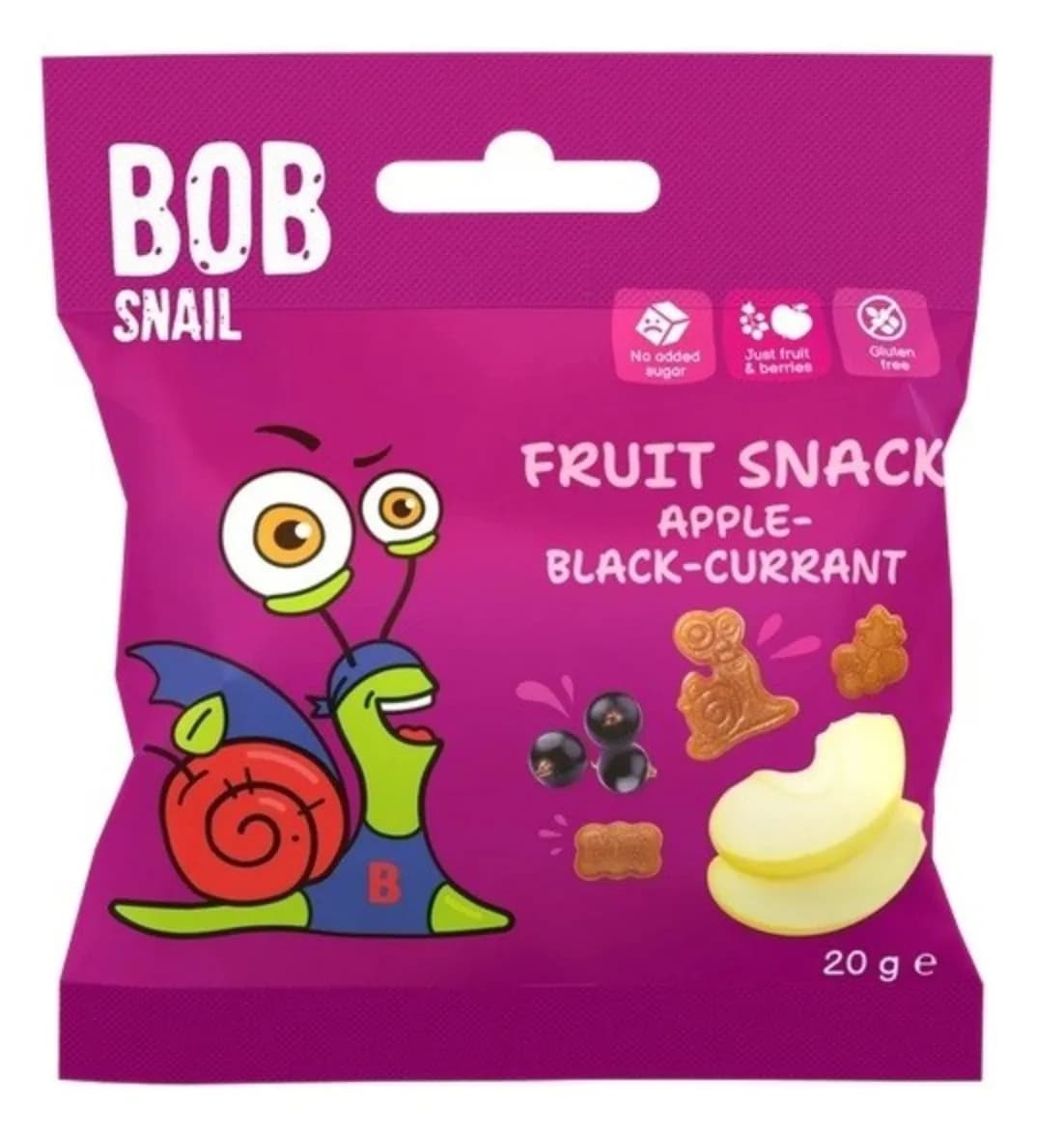 BOB SNAIL Przekąska jabłko czarna porzeczka 20 g - zdjęcie 1